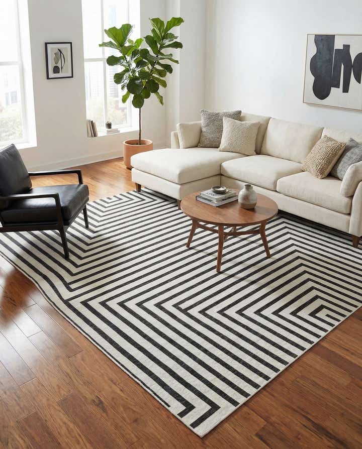 10' x 10' Easy-Clean Modern Indoor / Outdoor Square Rug