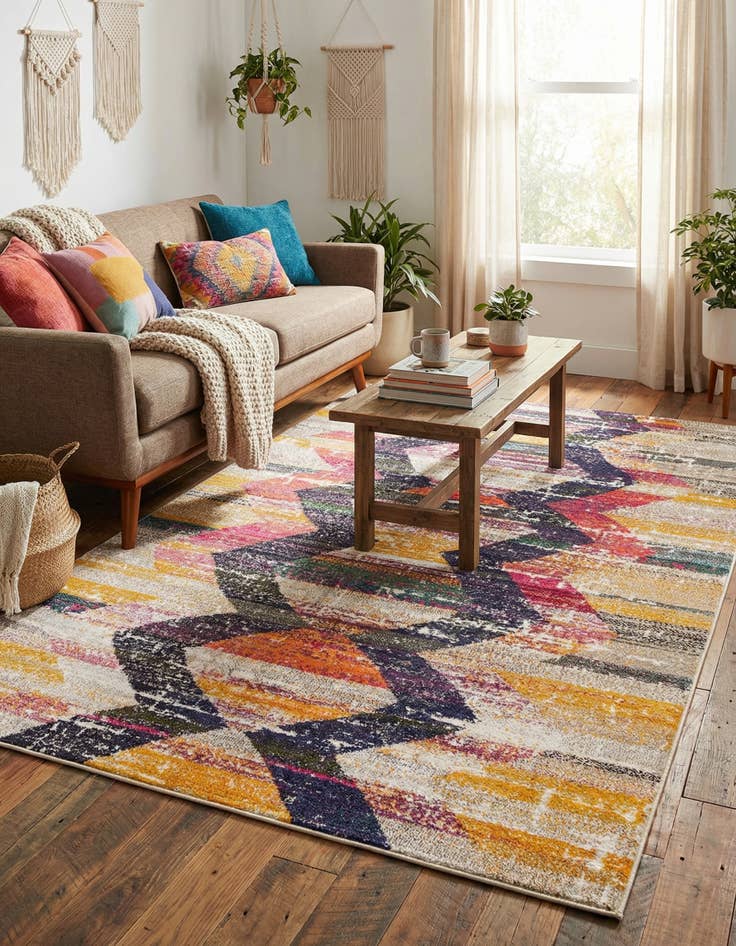 Detail image of 5' 3 x 8'  Washable Vivid Rug