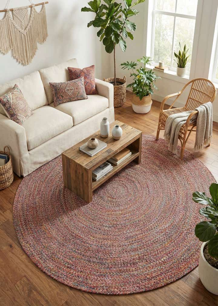7' 10 x 7' 10 Easy-Clean Eco Verse Washable Indoor / Outdoor Round Rug