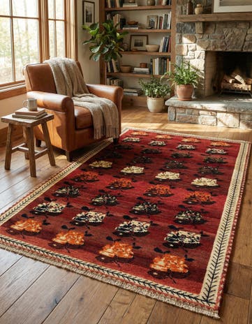 3' 6 x 6' 3 Gabbeh Wool Rug