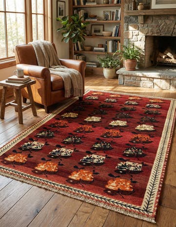 3' 6 x 6' 3 Gabbeh Wool Rug