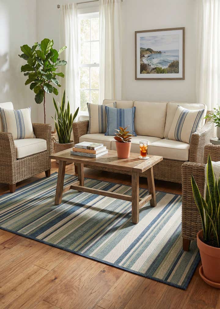 5' 3 x 7' 7 Easy-Clean Baja Indoor / Outdoor Rug