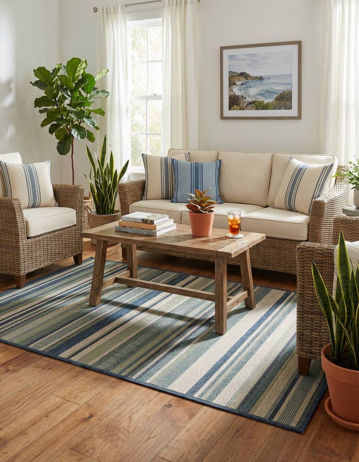 Detail image of 5' 3 x 7' 7  Washable Baja Indoor / Outdoor Rug