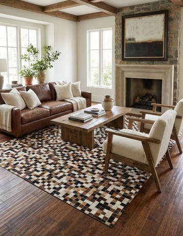 5' 5 x 7' 5 Cowhide Stocks Rug