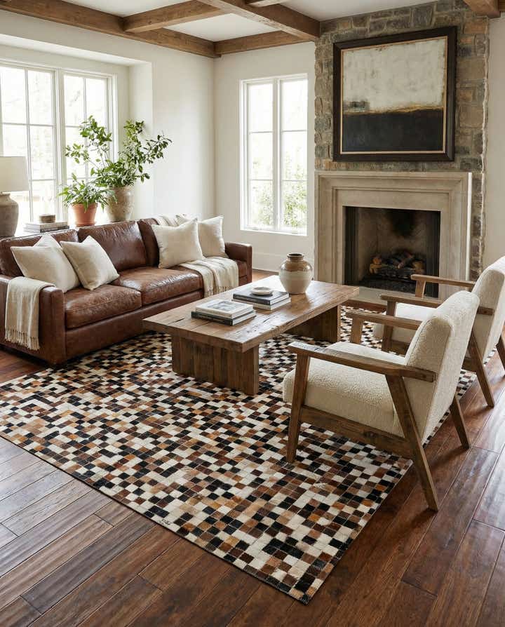 5' 5 x 7' 5 Cowhide Stocks Rug