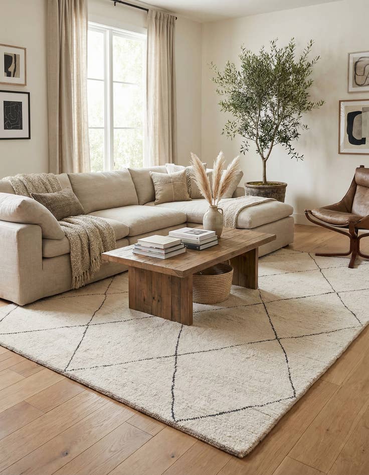 Detail image of 6' 4 x 8' 5  Hand Knotted Moroccan Wool Rug