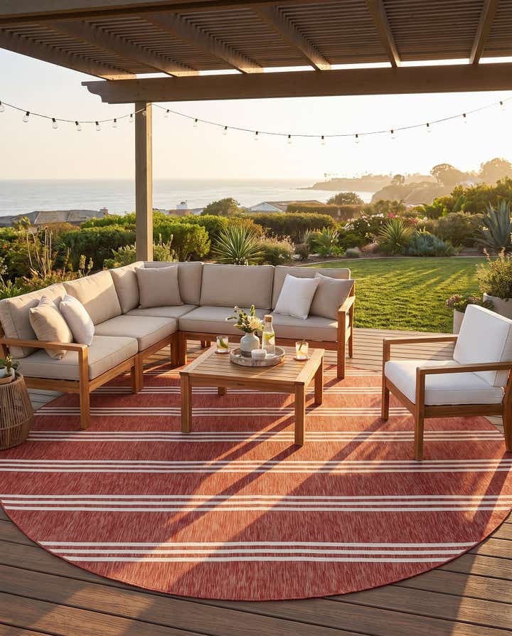 13' x 13' Easy-Clean Jill Zarin Anguilla Indoor / Outdoor Round Rug