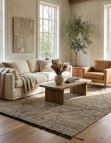 5' 11 x 7' 7 Hand Knotted Moroccan Wool Rug