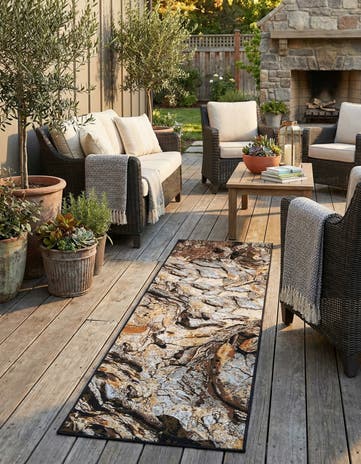 Easy-Clean Modern Indoor / Outdoor Runner Rug