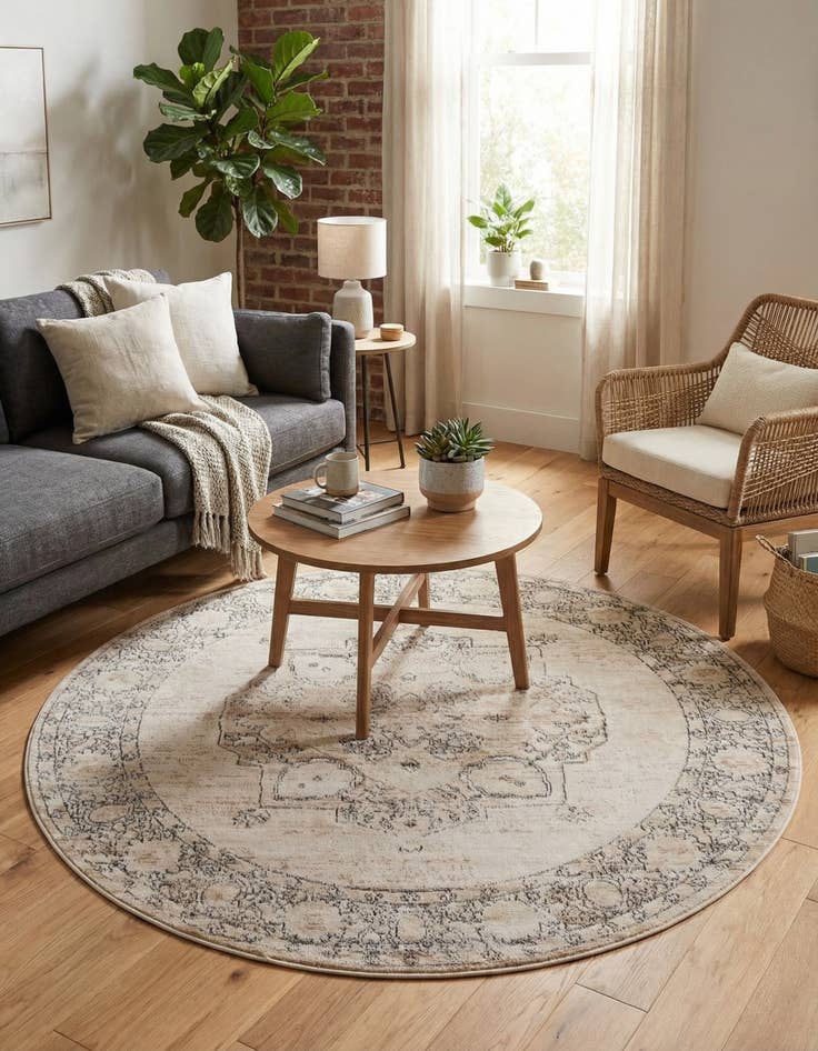 Detail image of 5' 3 x 5' 3 Oregon Round Rug