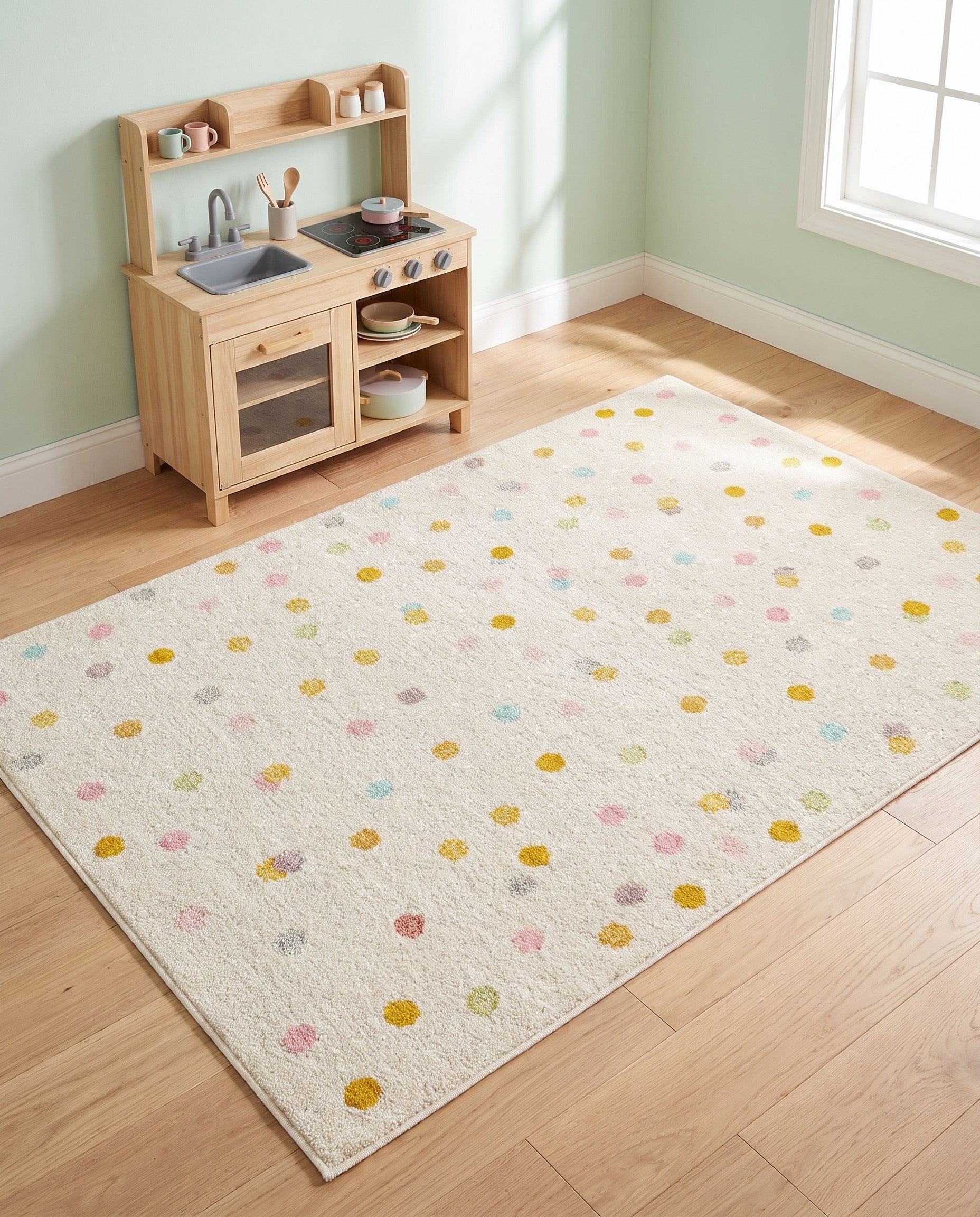 3' 11 x 5' 11 Polka Dot Whimsy Kids Rug