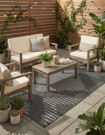 6' x 9' Easy-Clean Modern Indoor / Outdoor Rug