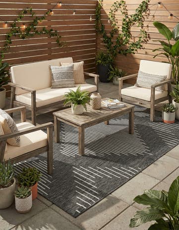 6' x 9' Easy-Clean Modern Indoor / Outdoor Rug