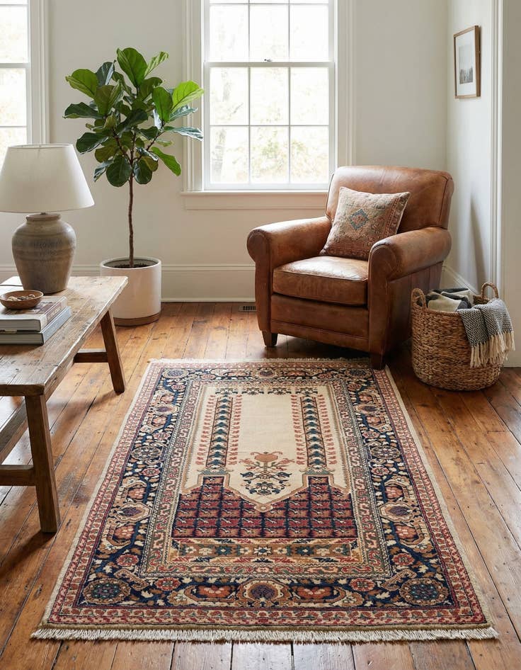 Detail image of 3' x 5' 5  Hand Knotted Lahour Wool Rug