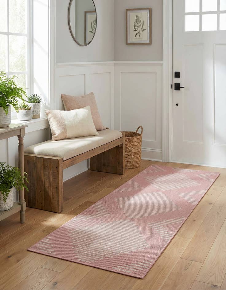 Detail image of 2' x 6'  Washable Modern Indoor / Outdoor Runner Rug