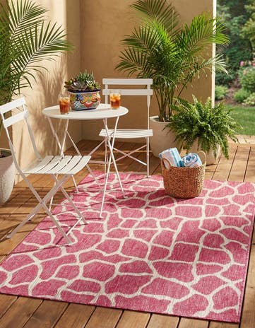Magenta Easy-Clean Safari Indoor / Outdoor Rug