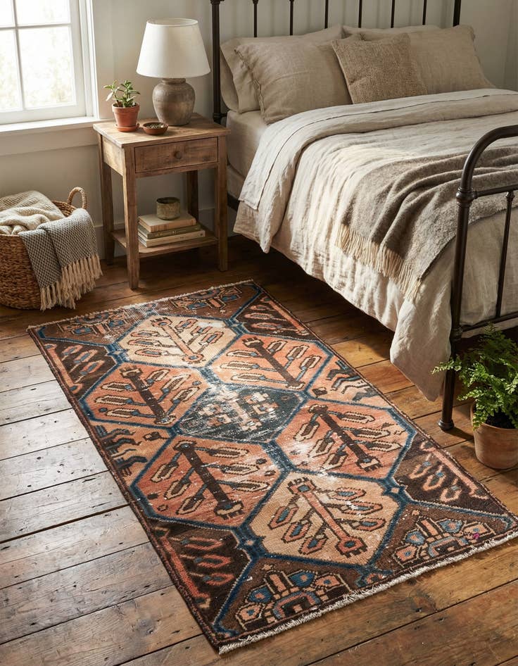 Detail image of 2' 6 x 4' 6  Hand Knotted Ultra Vintage Persian Wool Rug