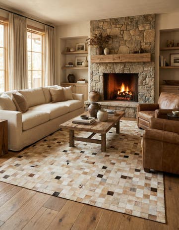 8' 1 x 9' 9 Cowhide Stocks Rug