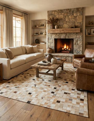 8' 1 x 9' 9 Cowhide Stocks Rug