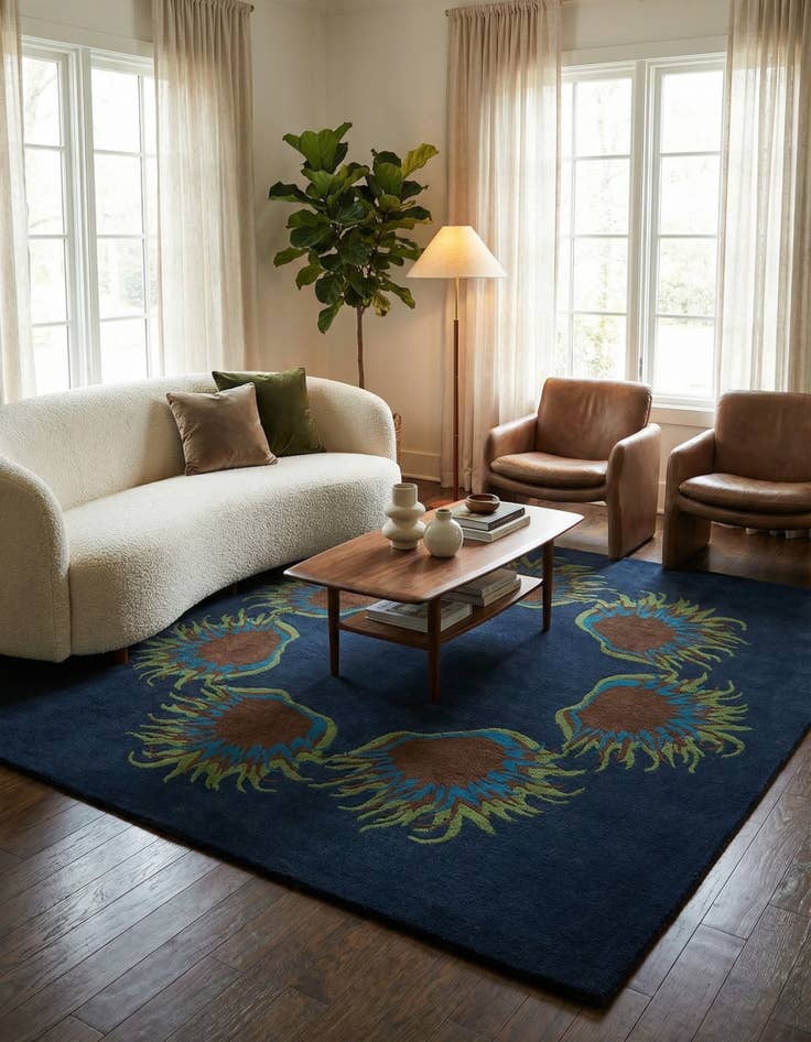 Detail image of 7' 6 x 7' 6 Luna Wool Square Rug