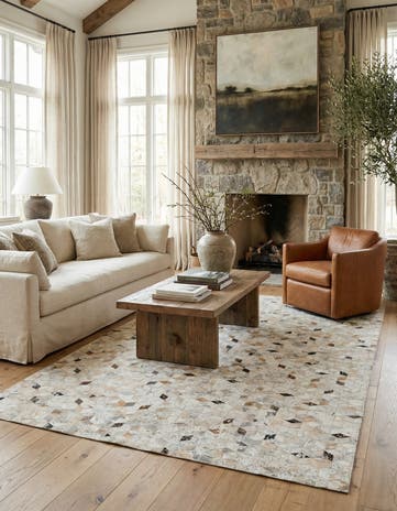 5' x 8' Cowhide Leather Rug