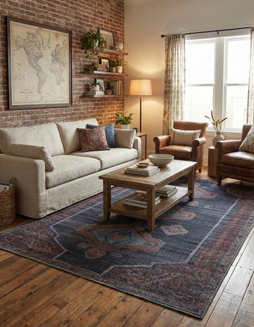Charcoal and Gray Washable Sisu Rug