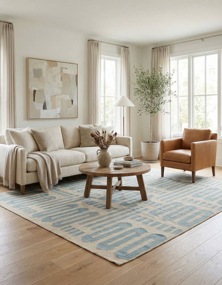 Detail image of 6' x 7' 7  Hand Woven Kilim Modern Wool Rug