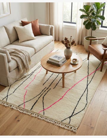 5' x 8' Hand Knotted Moroccan Wool Rug