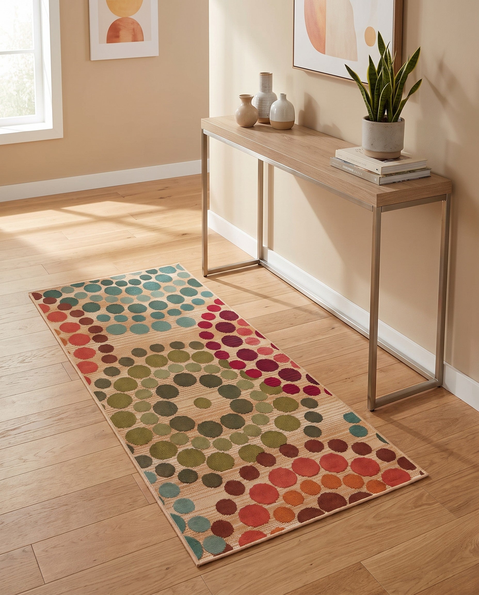 2' x 4' Easy-Clean Modern Indoor / Outdoor Runner Rug