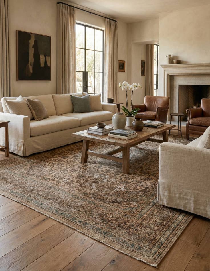 Detail image of 9' 8 x 12' 7 Hand Knotted Ultra Vintage Persian Wool Rug