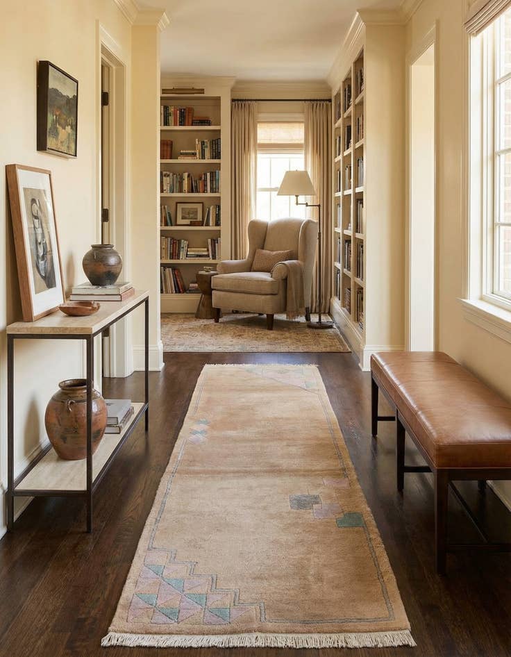 Detail image of 2' 9 x 10'  Hand Knotted Tibet Wool Runner Rug