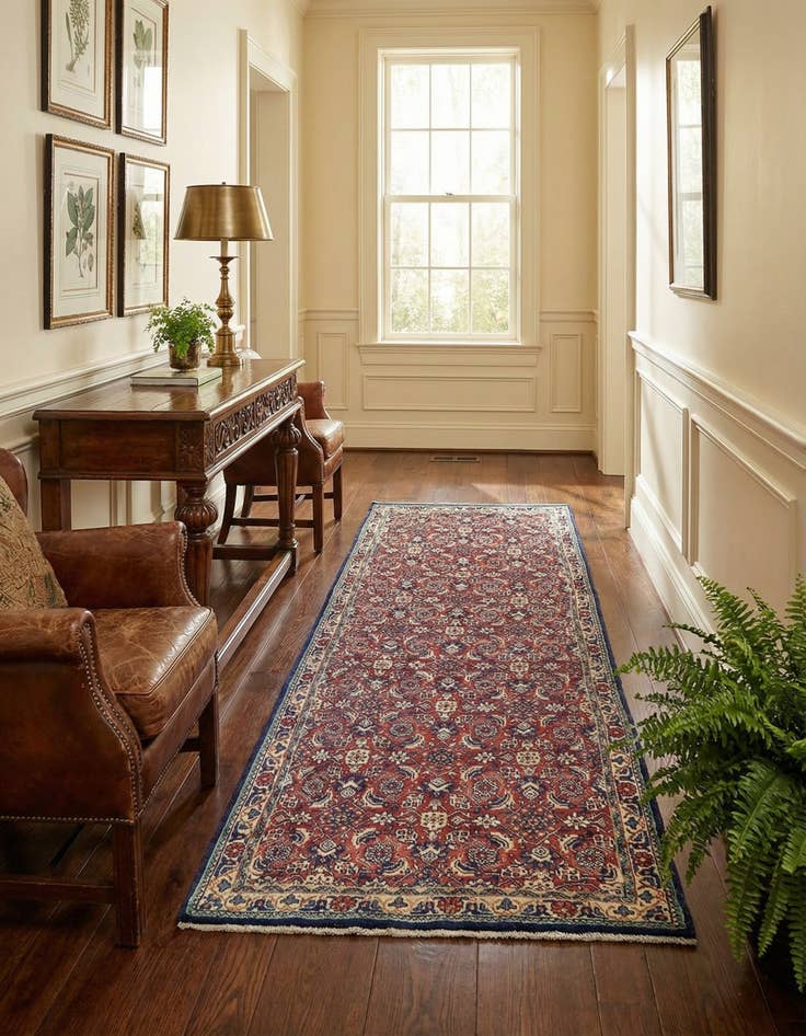 Detail image of  3' 8 x 10' 6  Hand Knotted Farahan Persian Wool Runner Rug