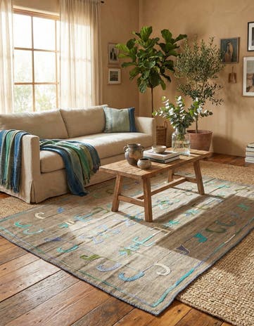 5' x 6' 3 Hand Woven Kilim Suzani Wool Rug