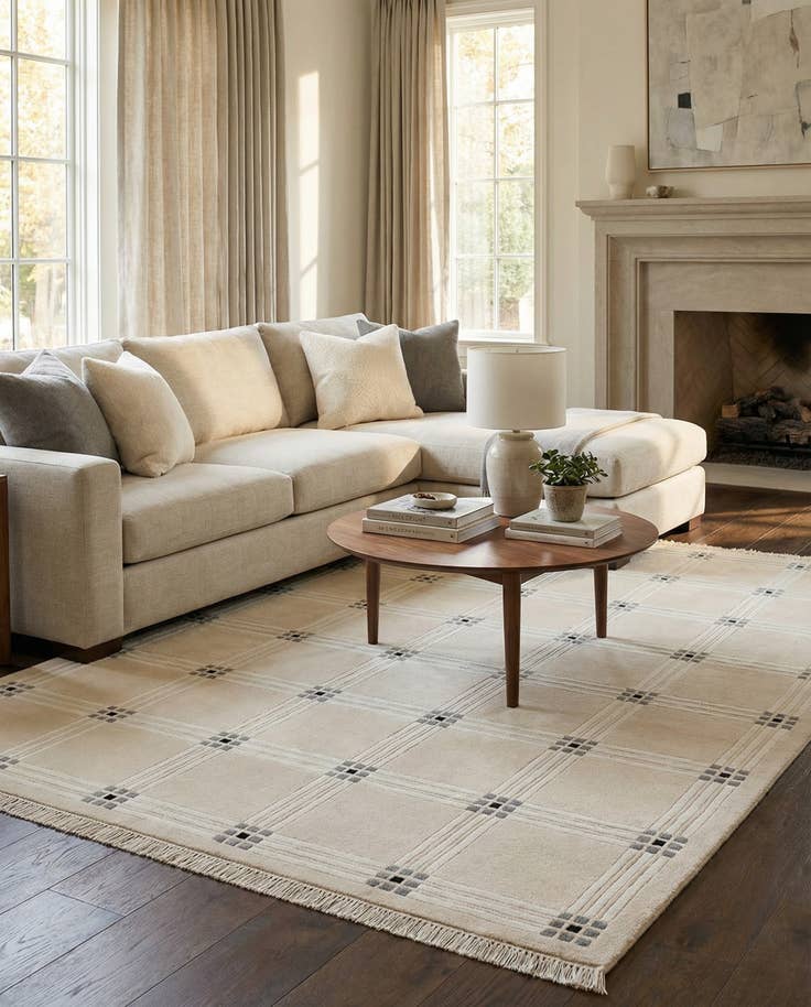 Detail image of 5' 8 x 7' 9 Hand Knotted Darya Wool Rug