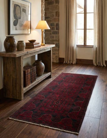 2' 9 x 6' 2 Hand Knotted Khal Mohammadi Wool Runner Rug