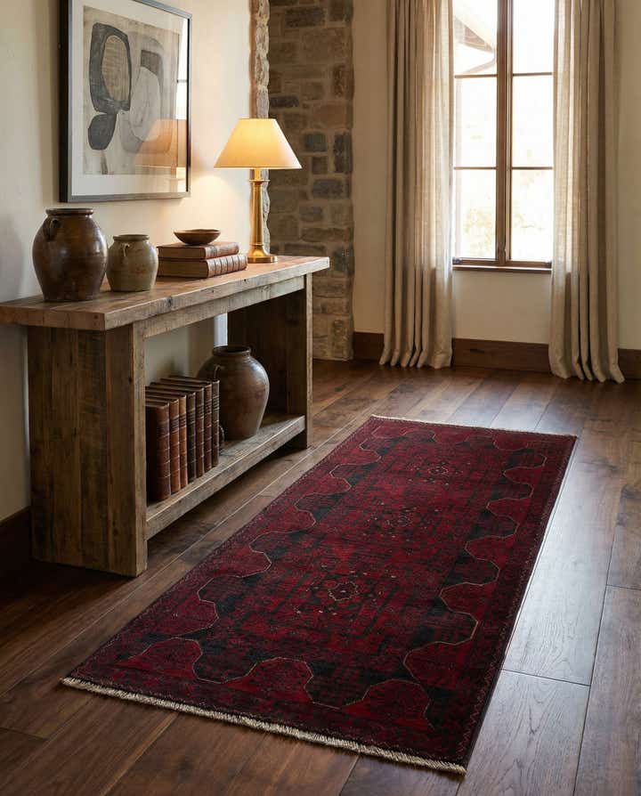 2' 9 x 6' 2 Hand Knotted Khal Mohammadi Wool Runner Rug