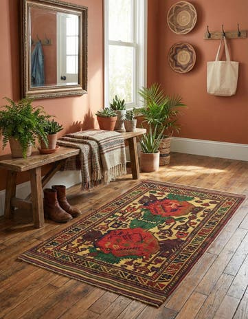 3' 1 x 5' 1 Hand Knotted Sumak Wool Rug
