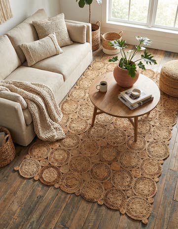 6' 1 x 9' Handmade Braided Jute Rug