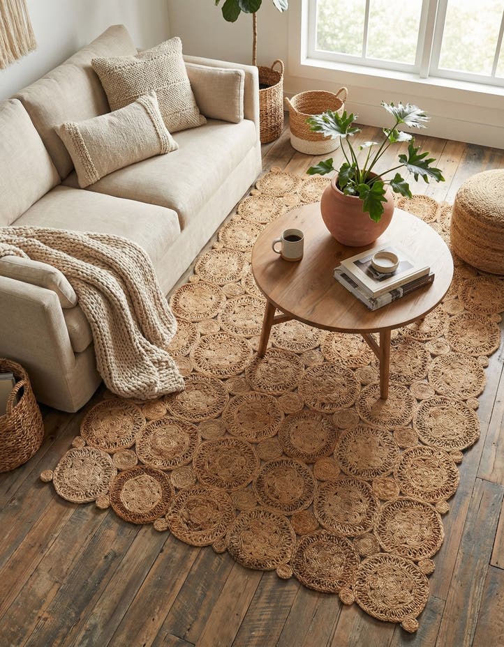 6' 1 x 9' Handmade Braided Jute Rug