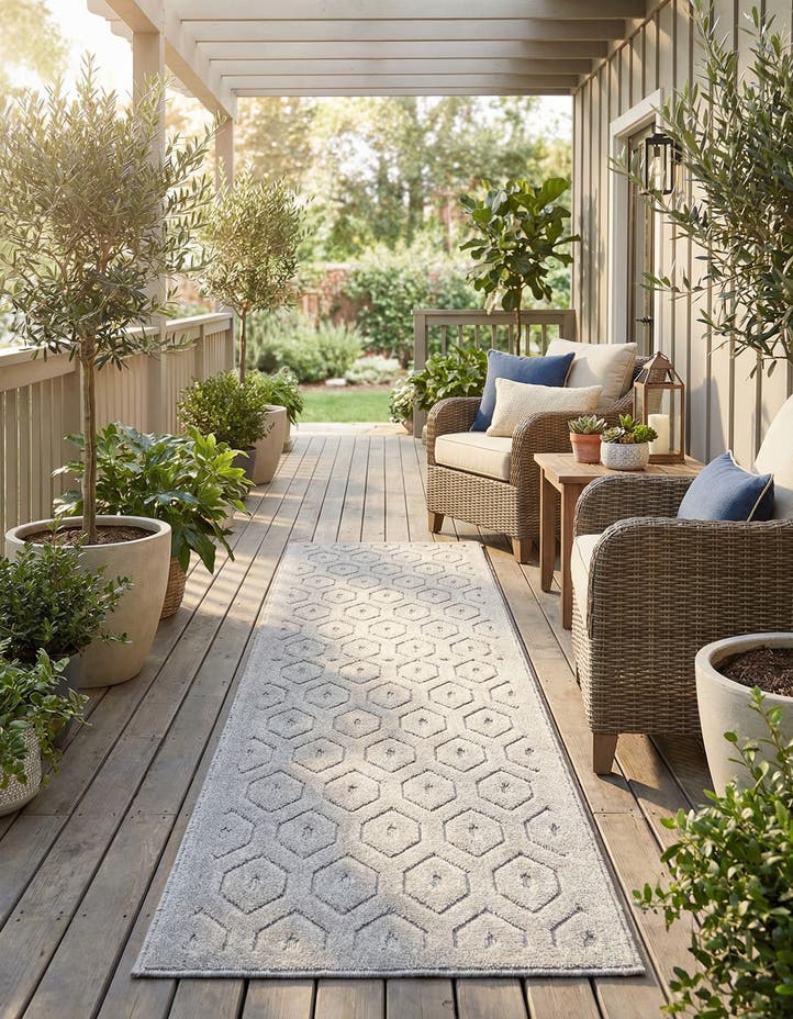 2' x 8' Easy-Clean Trellis Textured Indoor...