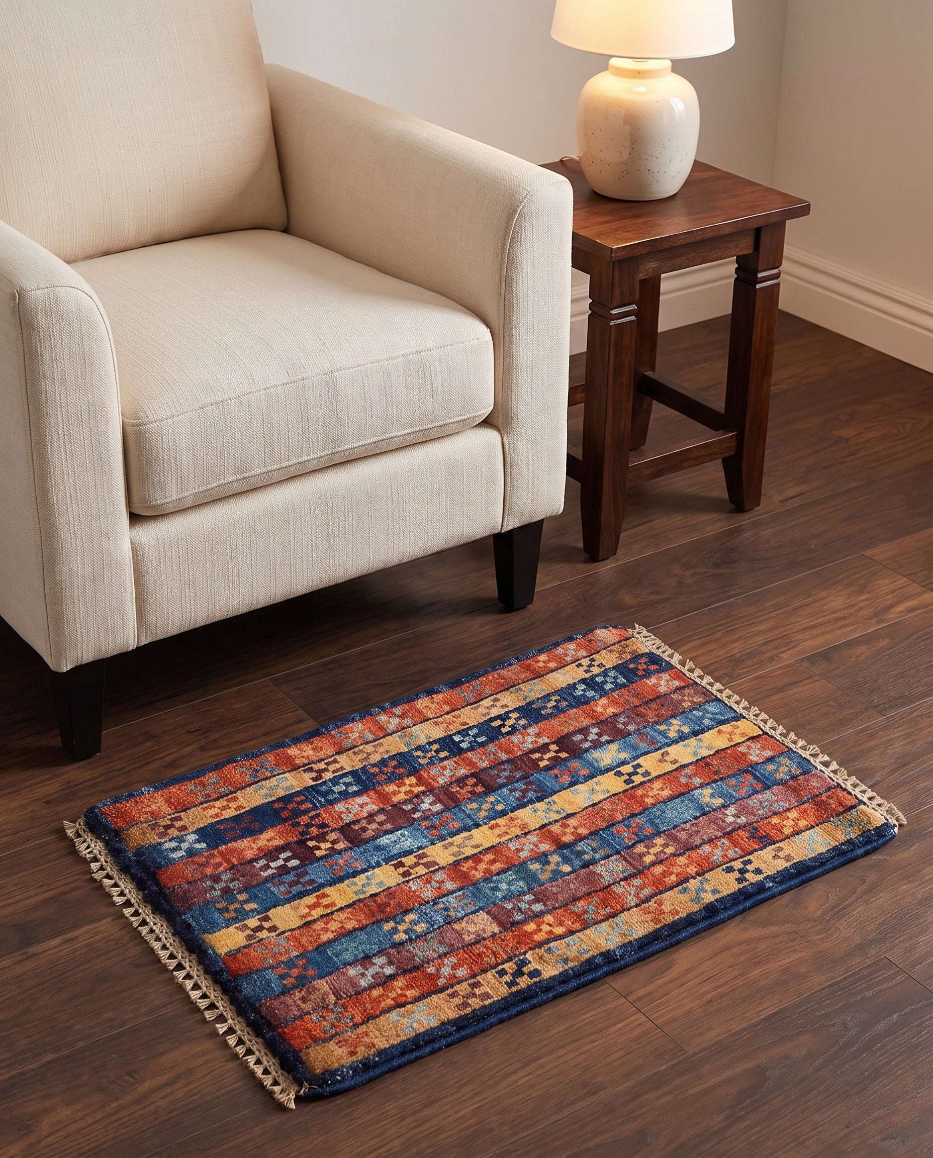 1' 4 x 2' Hand Knotted Ziegler Rug