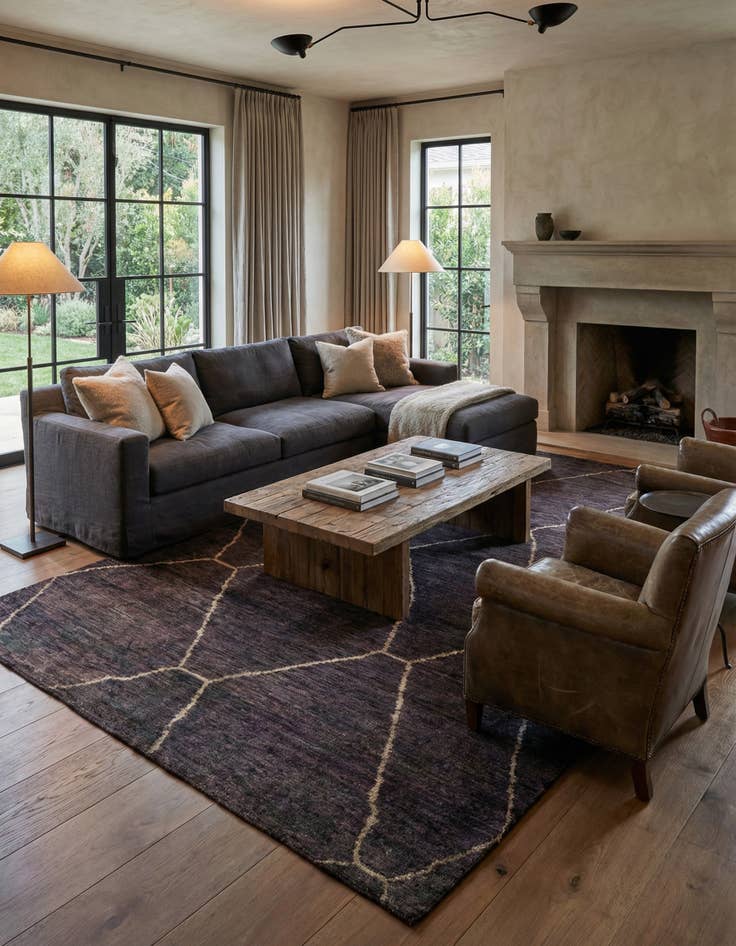 Detail image of 6' 8 x 9' 10  Hand Knotted Darya Wool Rug