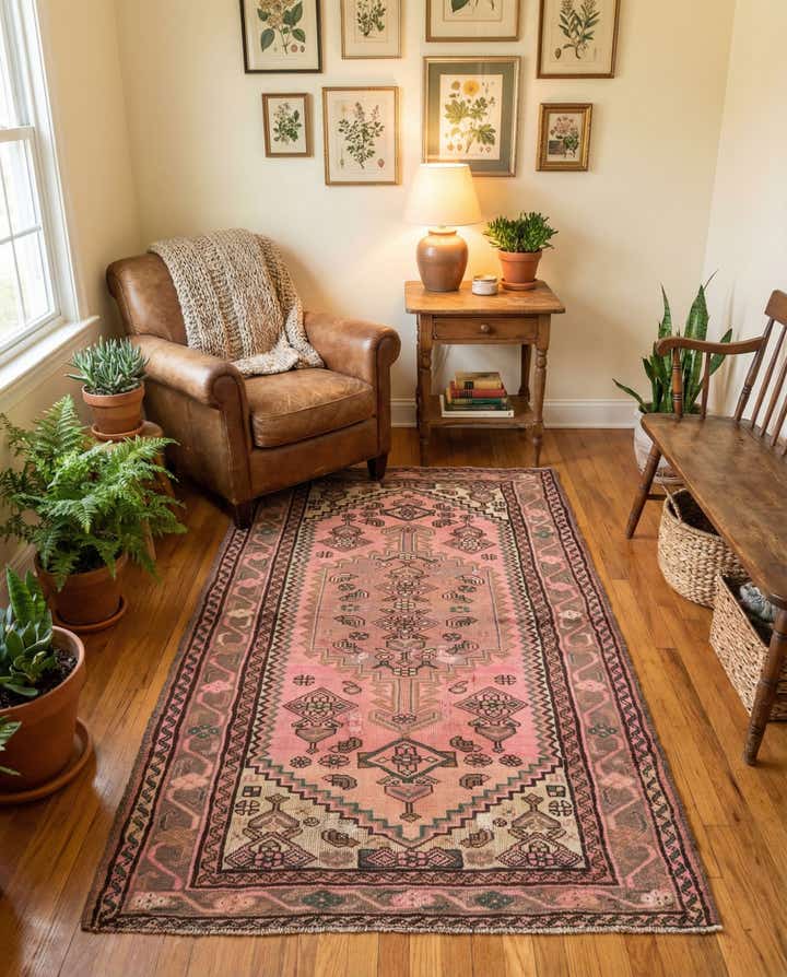 3' 5 x 6' 3 Hand Knotted Ultra Vintage Persian Wool Rug