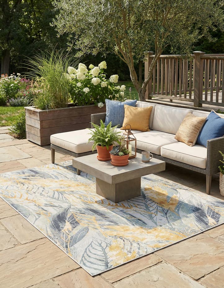9' x 12' Easy-Clean Botanical Indoor / Outd...
