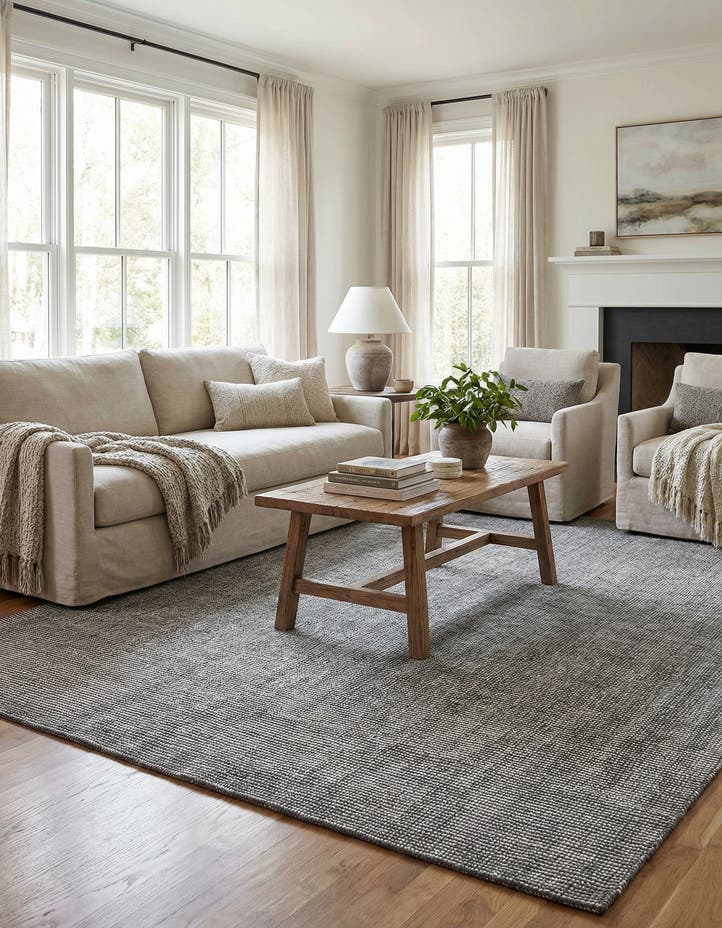 6' 1 x 9' Hand Woven Jill Zarin English Mano...