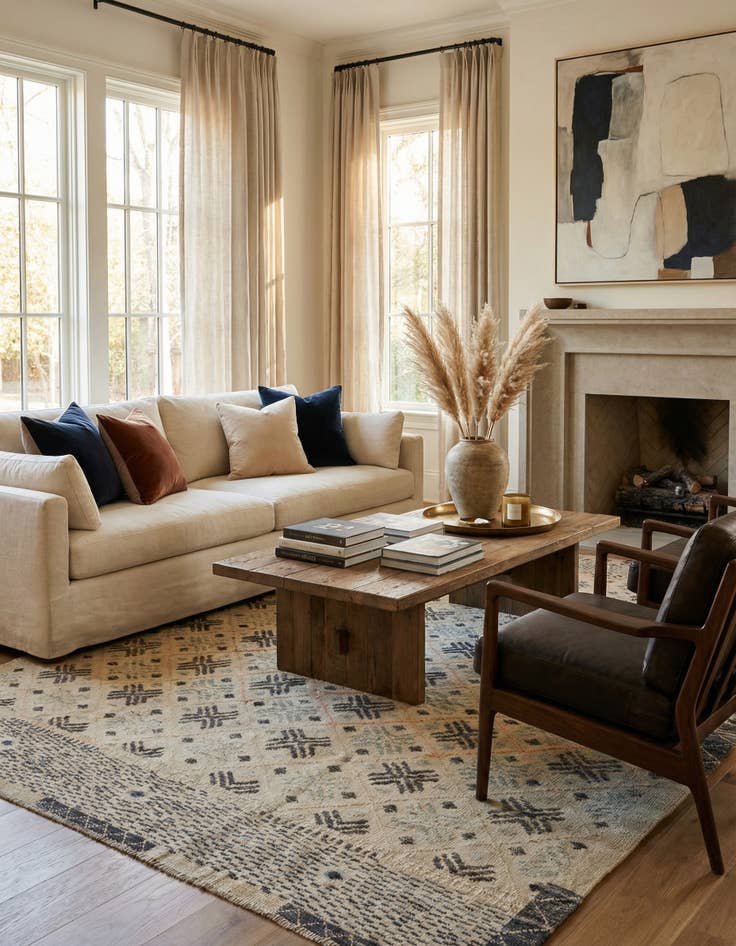 Detail image of 7' 8 x 10' 2  Hand Knotted Darya Wool Rug