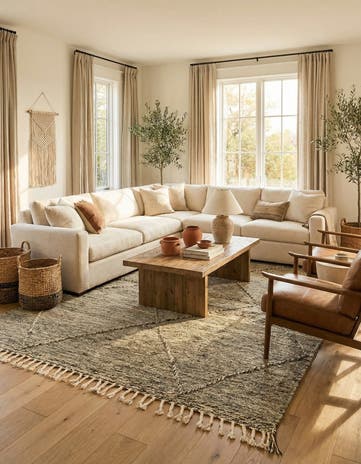 6' 8 x 10' Hand Knotted Moroccan Wool Rug