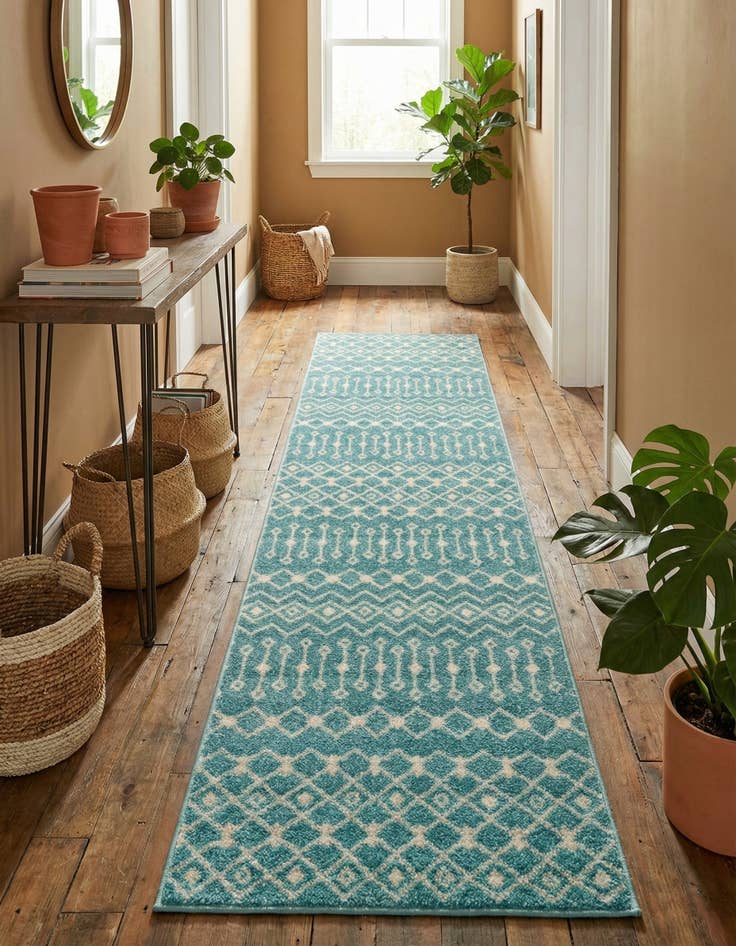 Detail image of 2' 7 x 10' Moroccan Trellis Runner Rug