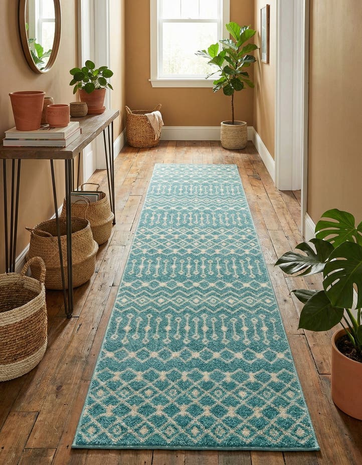 2' 7 x 10' Moroccan Trellis Runner...