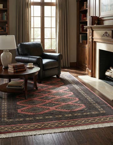 4' 2 x 6' 5 Hand Knotted Bokhara Wool Rug